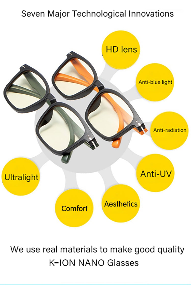 light yellow anti-blue light and anti-radiation lens frames can release -O2