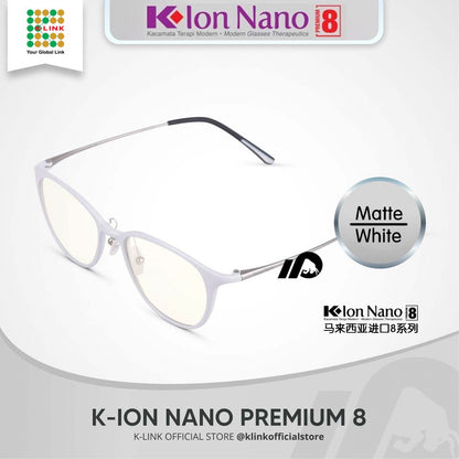 K-ION NANO PREMIUM 8 White frame color changing Klon nano glasses K-LINK K-lon nano ORIGINAL  Klonnano kion nano kionnano