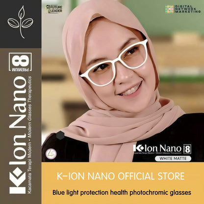 K-ION NANO PREMIUM 8 White frame color changing Klon nano glasses K-LINK K-lon nano ORIGINAL  Klonnano kion nano kionnano