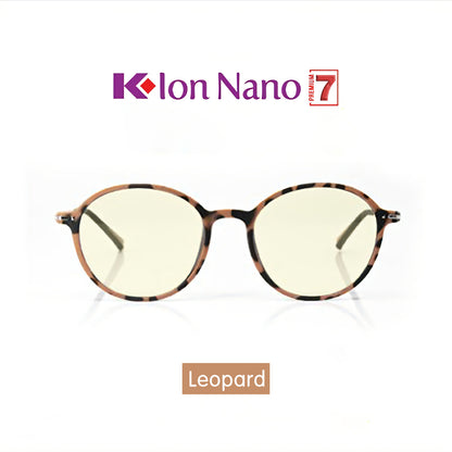 K-ION NANO PREMIUM 7 Leopard Print Round Frame Health Klon nano Glasses Kacamata Kesihatan K-LINK K-lon nano ORIGINAL  Klonnano kion nano kionnano