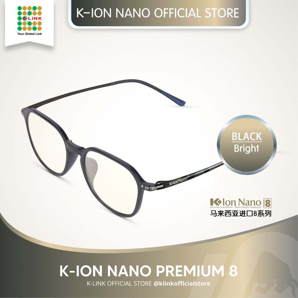 K-ION NANO SPEC PREMIUM 8 glasses with a bright black square frame from K-lon nano Klon nano K-LINK ORIGINAL  Klonnano kion nano kionnano