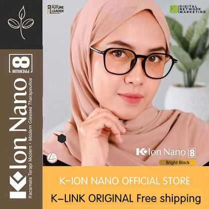 K-ION NANO SPEC PREMIUM 8 glasses with a bright black square frame from K-lon nano Klon nano K-LINK ORIGINAL  Klonnano kion nano kionnano