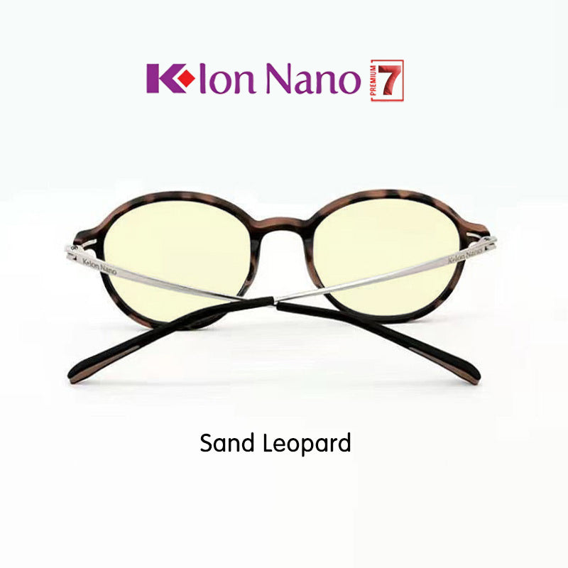 K-ION NANO PREMIUM 7 Leopard Print Round Frame Health Klon nano Glasses Kacamata Kesihatan K-LINK K-lon nano ORIGINAL  Klonnano kion nano kionnano